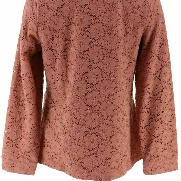 NWT DENIM & CO ROSE LACE ZIP FRONT JACKET SMALL - Picture 8 of 11